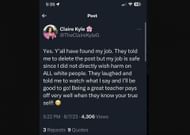 Claire Kyle's tweet. (Image via Twitter)